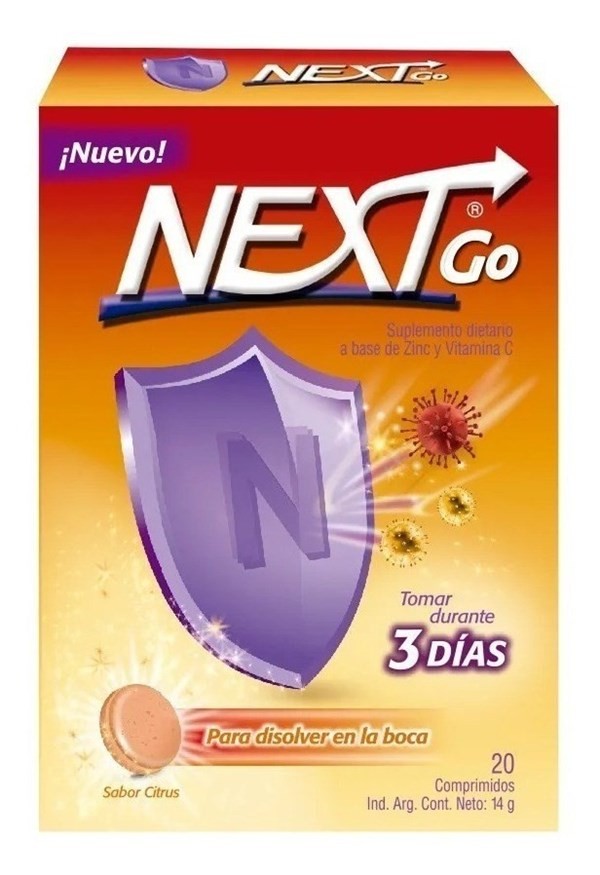 Next Go Vitamina C + Zinc Sabor Citrus X 20 Comp #1