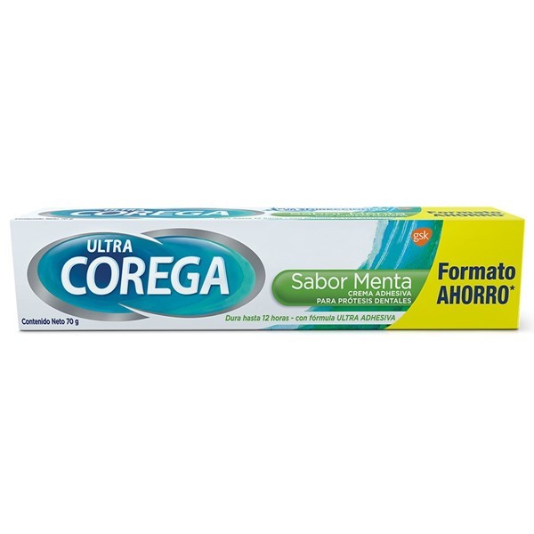 Corega Adhesivo Para Prótesis Dentales Ultra Crema Sabor Menta 70 gr