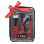 Basicare Set Brochas de Maquillaje Con Estuche Rojo #1