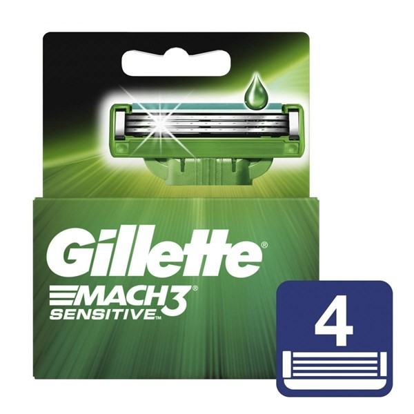 Gillette Cartuchos Para Afeitar 3 mach Sensitive (4 Unidades)
