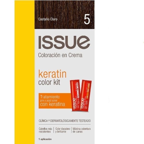 Issue Kit Tintura en Crema Keratin Color 5 Castaño Claro #1