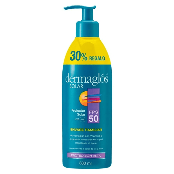 Protector Solar Dermaglos Fps 50 Envase Familiar X 380 Ml #1
