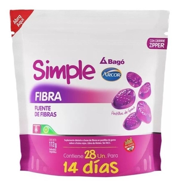 Suplemento Simple Bago Fibra X 28 Pastillas De Goma  #1