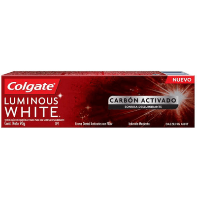 Crema Dental Colgate Luminous White Carbón Activado x 90 g