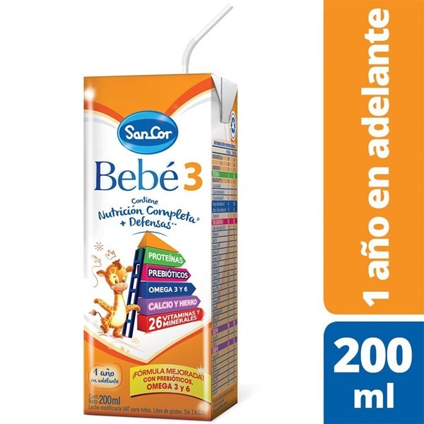 Leche De Fórmula Líquida Mead Johnson Sancor Bebe 3 X 200 Ml #1