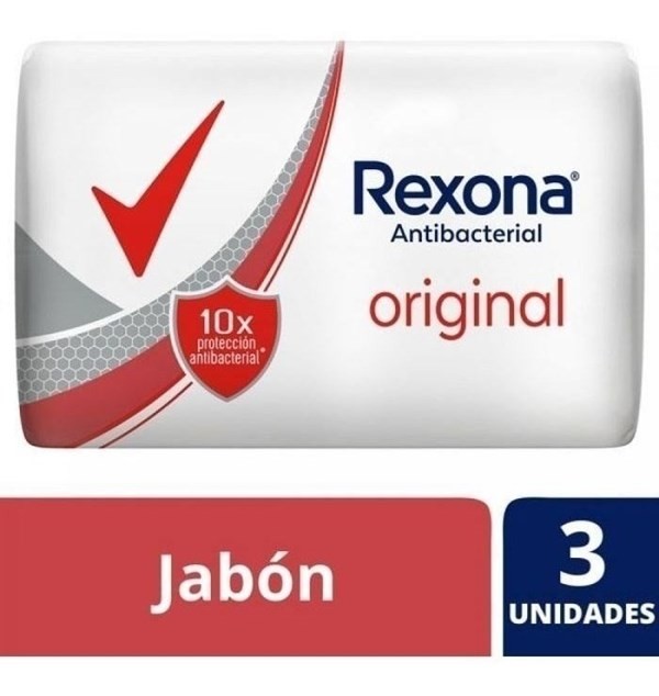 Jabón Rexona Antibacterial Original En Barra 3un X90g #1
