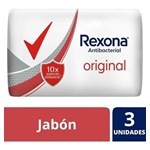 Jabón Rexona Antibacterial Original En Barra 3un X90g #1