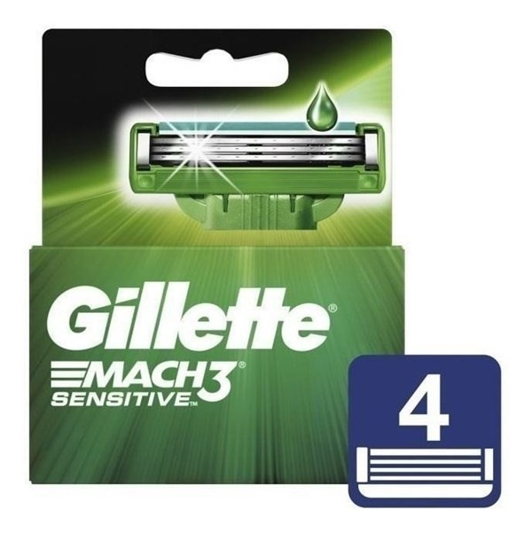 Cartuchos Repuesto De Afeitar Gillette Mach3 Sensitive 4 Un