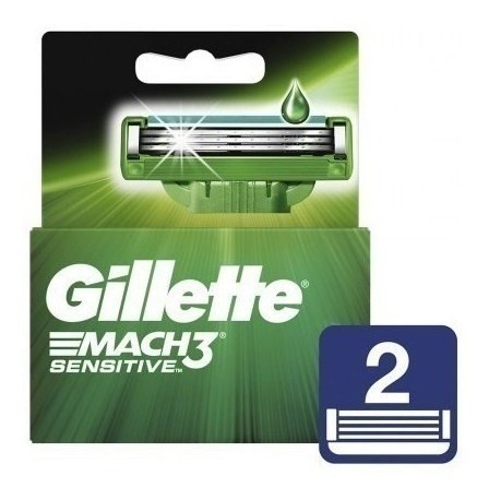 Cartuchos Repuesto De Afeitar Gillette Mach3 Sensitive 2 Un