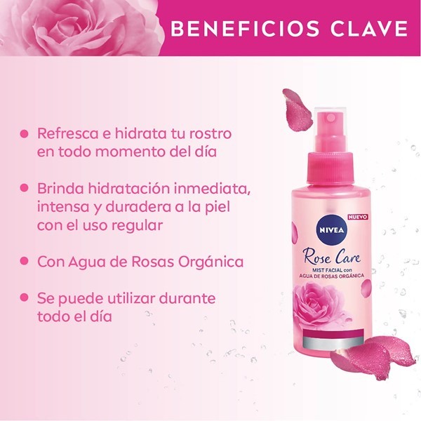 Nivea Mist Facial Refrescante  Rose Care Para Todo Tipo de Piel 150 ml alt