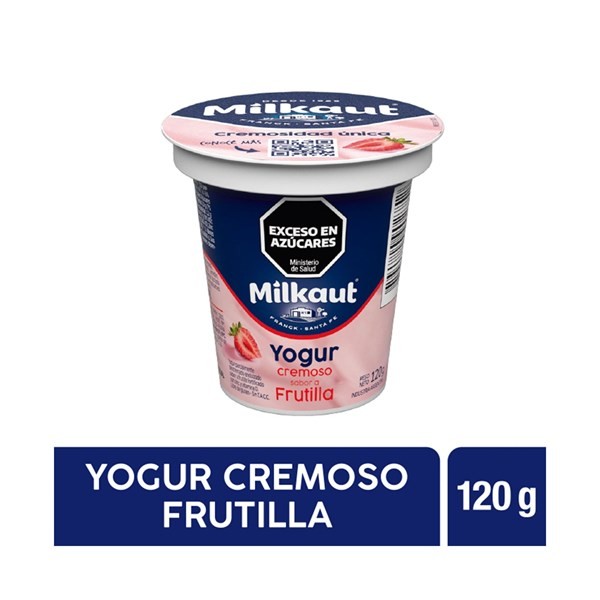 Yogur Cremoso Entero Milkaut De Frutilla En Pote 120 G. #1