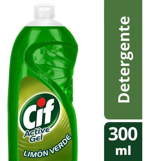 Cif Active Detergente Lavavajilla Gel Limón Verde x 300 ml