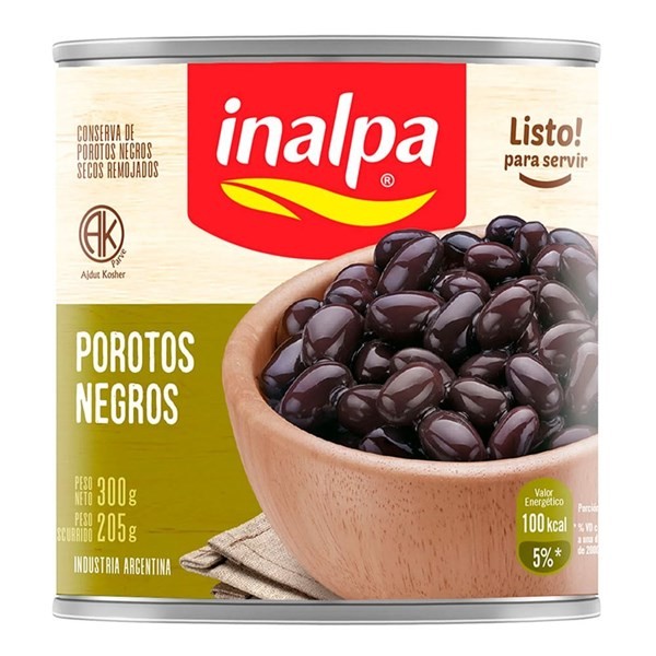Porotos Negros Secos Remojados Inalpa 300 g #1