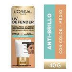 Loreal Paris Uv Defender Protector Solar Fps50 Anti Brillo Tono Medio 40 gr #1