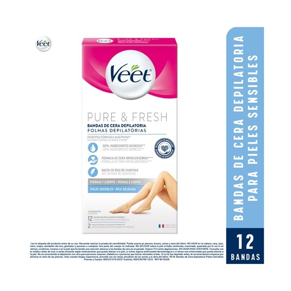 Bandas Depilatorias Veet Piel Sensible 12 uni #1