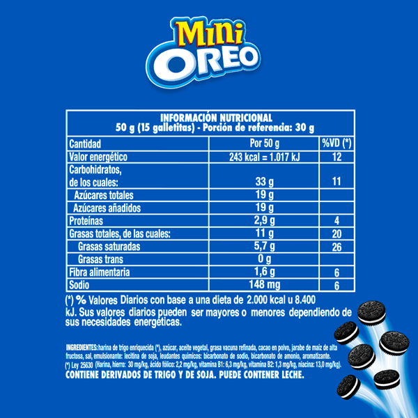 Galletitas Dulces Mini Oreo Snack 50 G. alt