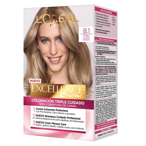 Excellence Kit Coloracion 8.1 Rubio Claro Ceniza alt