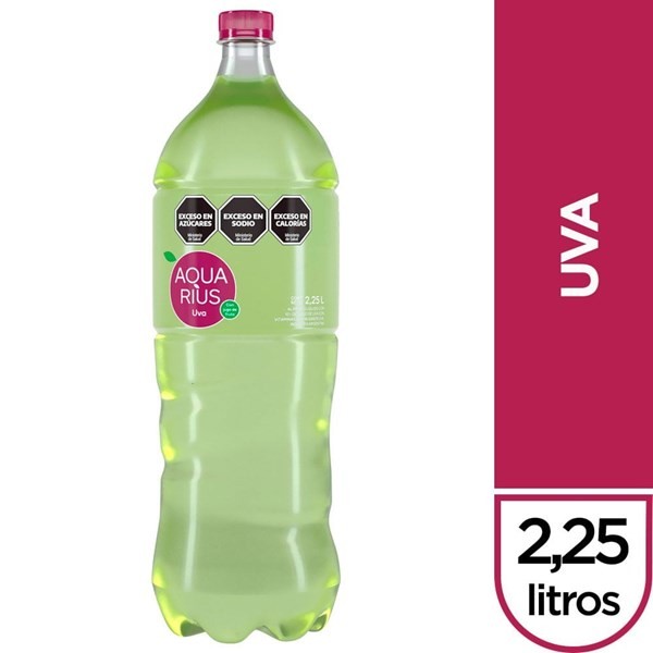 Agua Saborizada de Uva Aquarius Sin Gas 2,25 Lts #1