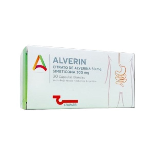 Craveri Alverin Alverina + Simeticona 60 / 300 Mg x 30 Cáps #1