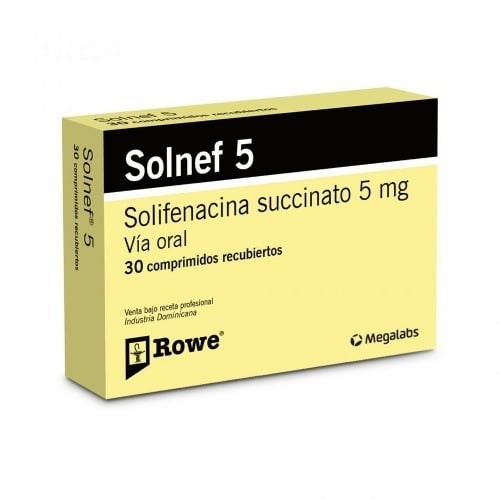 Solnef 5 | Antiespasmódico urinario | 30 comprimidos | Solifenacina succinato 5 mg #1