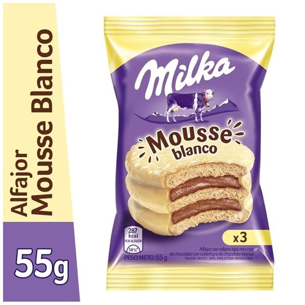 Alfajor Milka Triple Mousse Blanco 55 Gr #1