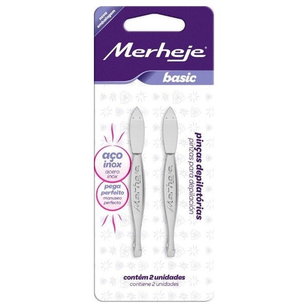 Merheje Pinza Depilatoria Basic -En Acero Inoxidable- (2 Unidades) alt