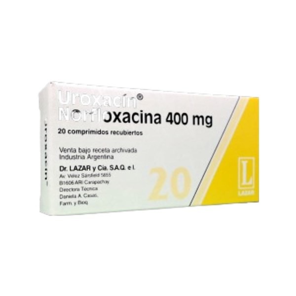 Lazar Uroxacin Norfloxacina 400 Mg x 20 Comp Recubiertos