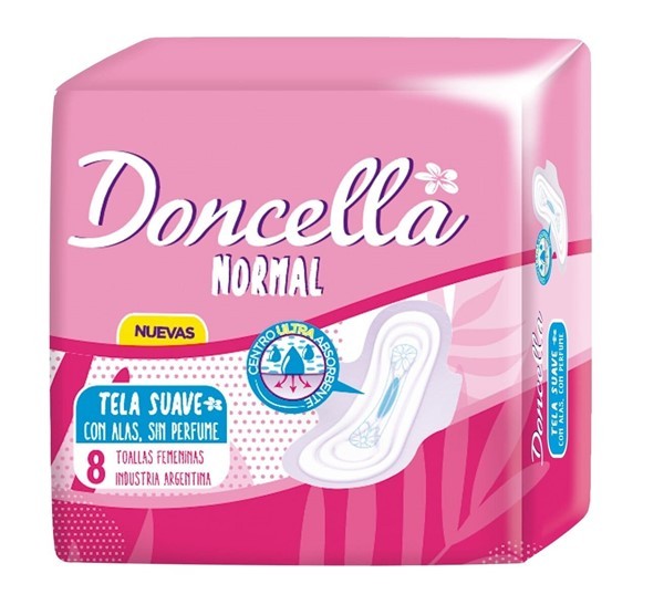 Doncella Toallitas Con Alas Extrasuave (8 Unidades) #1