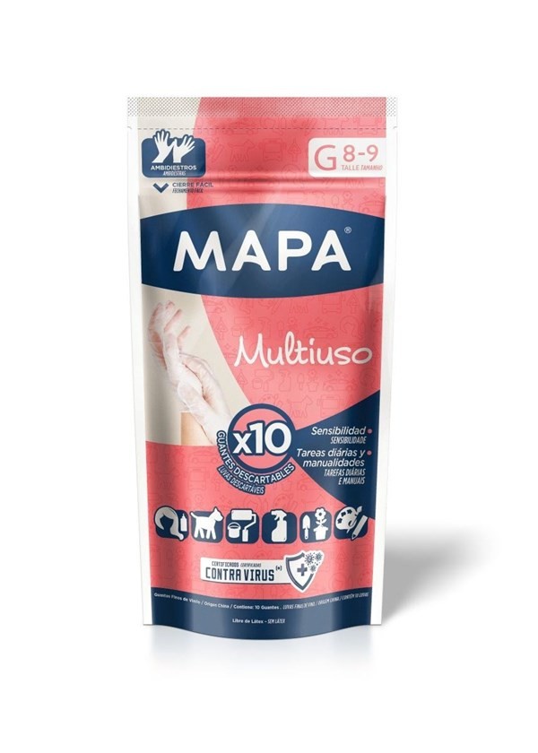 Mapa Guantes Multiuso Descartables l (10 Unidades) #1