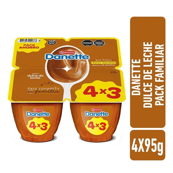 Postre Dulce de Leche Pack x 4 95 gr Danette #1