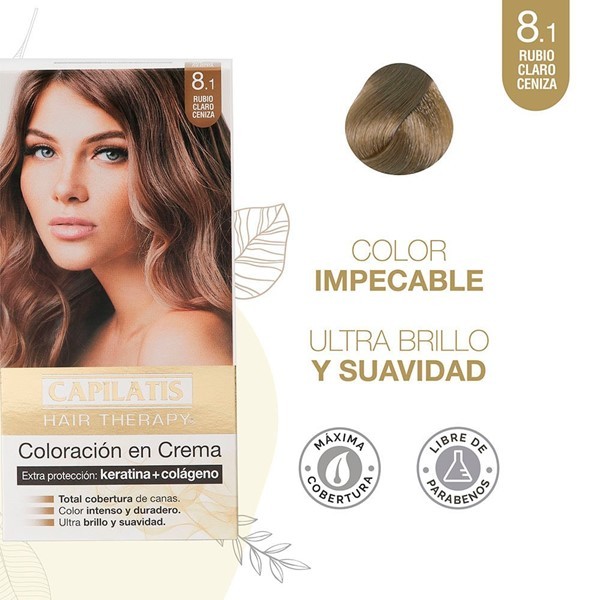 Capilatis Kit Coloración en Crema Rubio Ceniza N°8.1 alt