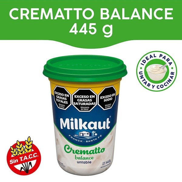 Queso Untable Milkaut Crematto Balance 445 g #1