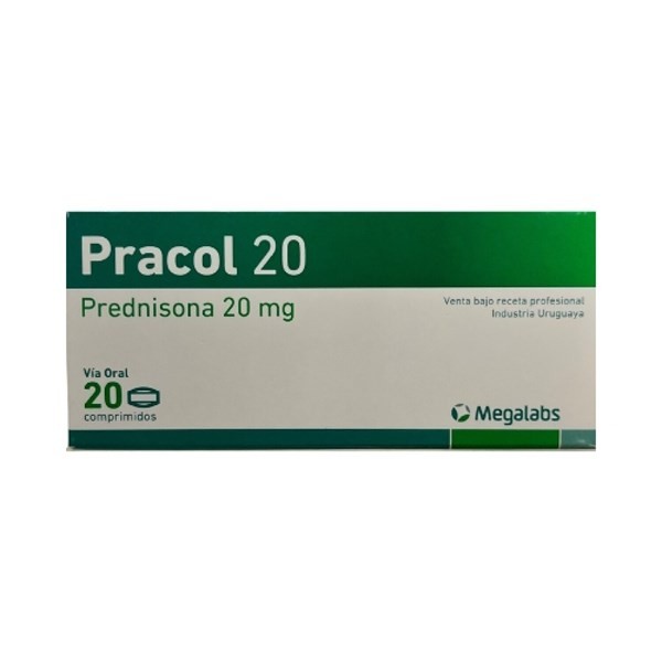 Pracol 20 mg | 20 comprimidos | Prednisona 