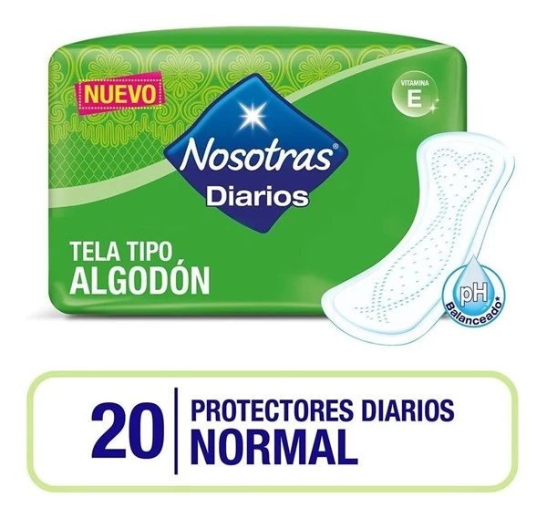 Nosotras Normal Tela Tipo Algodón Protector Diario X20 U Unico