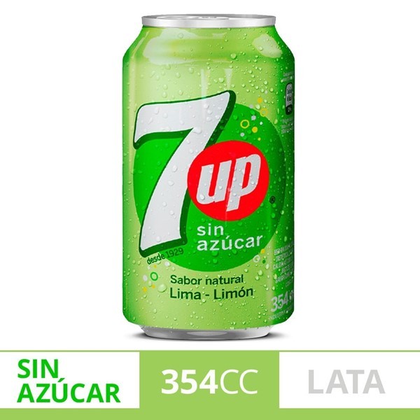 7 Up 7up Lima Limón Sin Azúcar Lata 354 Ml #1