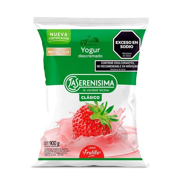Yogur Bebible Descremado La Serenísima Sabor Frutilla En Sachet 900 Cc. alt