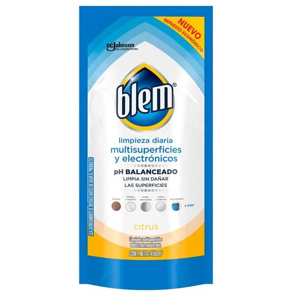 Limpiador Multisuperficies Y Electronicos Blem Citrus Repuesto 450 Ml alt