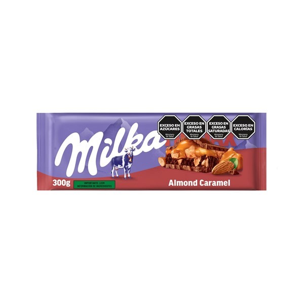 Tableta de Chocolate Milka Almond Caramel 300 grs #1