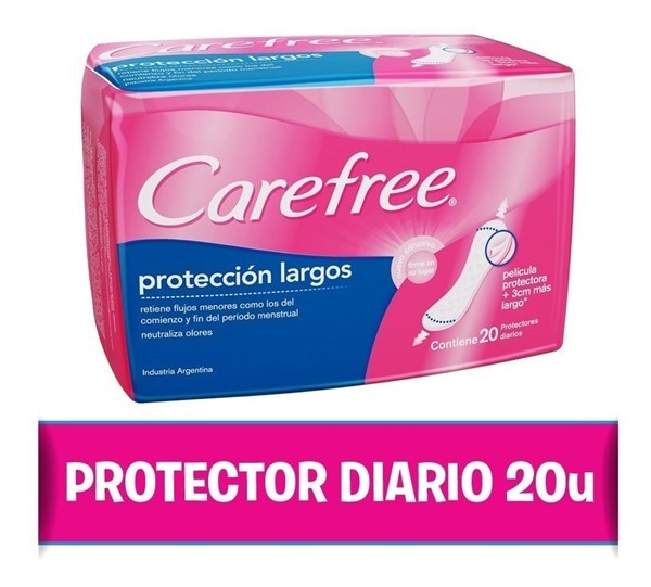 Carefree Protectores Diarios Proteccion Largos X 20 Unidades