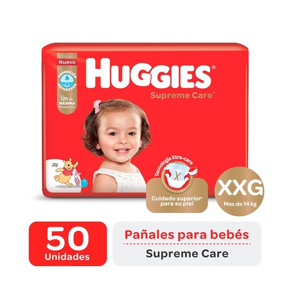 Pañales Huggies Talle Xxg Supreme Care Ahorropack 50 Uni #1