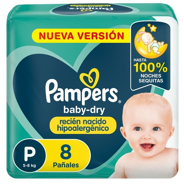 Pampers Pañales Baby Dry x 8 Unidades Talle P #1