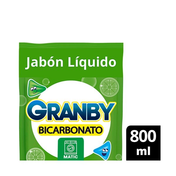 Jabón Líquido Para Ropa Granby Matic Limón 800 Cc. #1