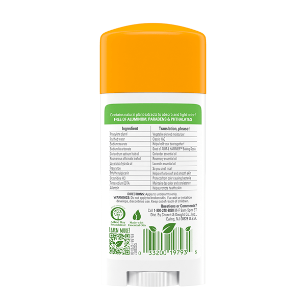 Desodorante Antitranspirante Arm & Hammer Essentials Natural Romero Lavanda en Barra x 71 g alt