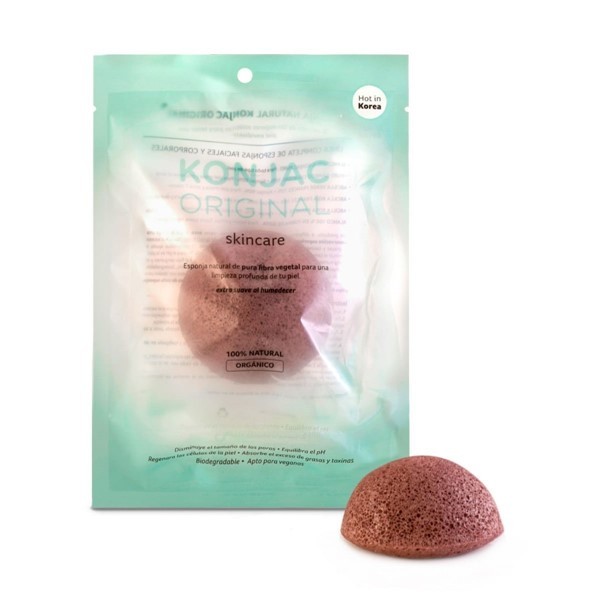 Konjac Esponja Facial Con Arcilla Roja Francesa alt