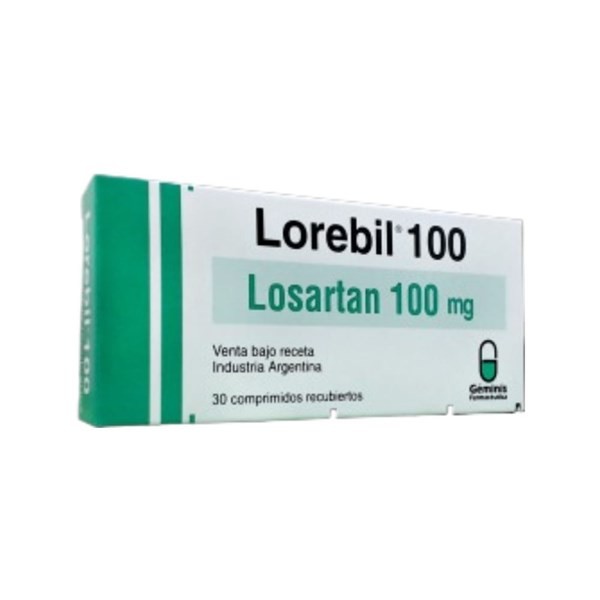 Géminis Farmacéutica Lorebil 100 100 Mg Losartán x 30 Comp Recubiertos #1