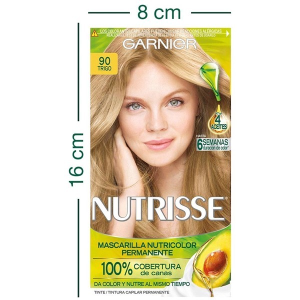 Kit Completo de Coloración Permanente Nutrisse Clásico Tono 90 Trigo 45g alt