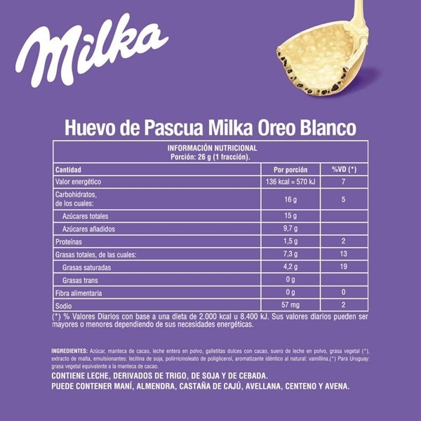Huevo de Pascua Milka Oreo Chocolate Blanco 156 g. alt