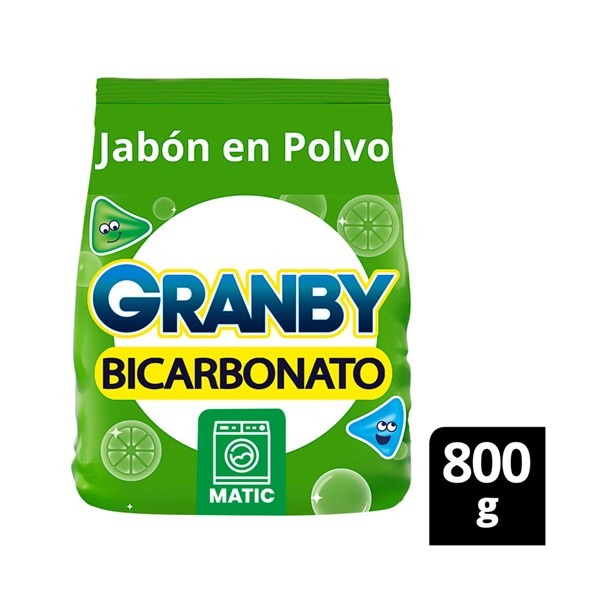 Jabón En Polvo Para Ropa Granby Limón Matic 800 G. #1