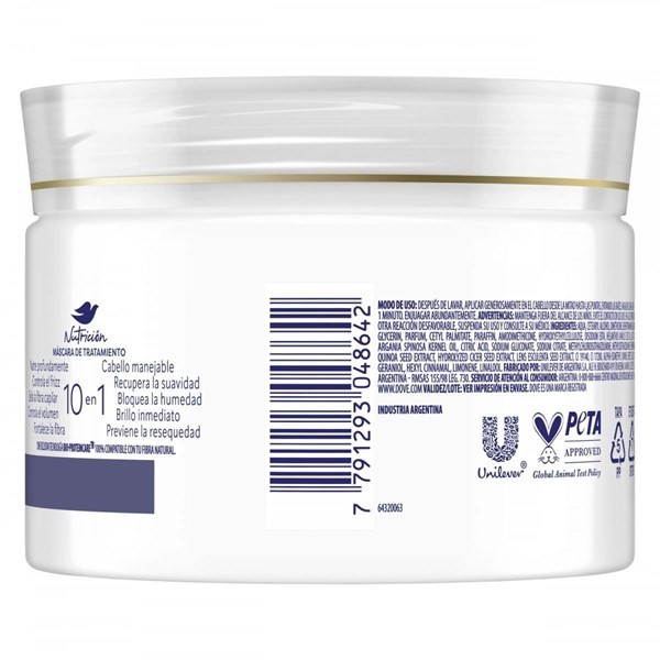 MASCARA CAPILAR DOVE OLEO NUTRICION X 300 g alt