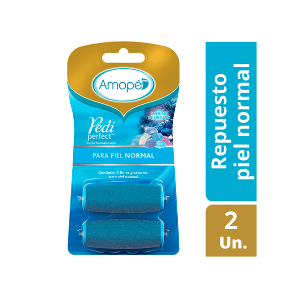 Amope Repuesto Exfoliador Electrónico Para Pies Piel Normal x 2 2 Unid